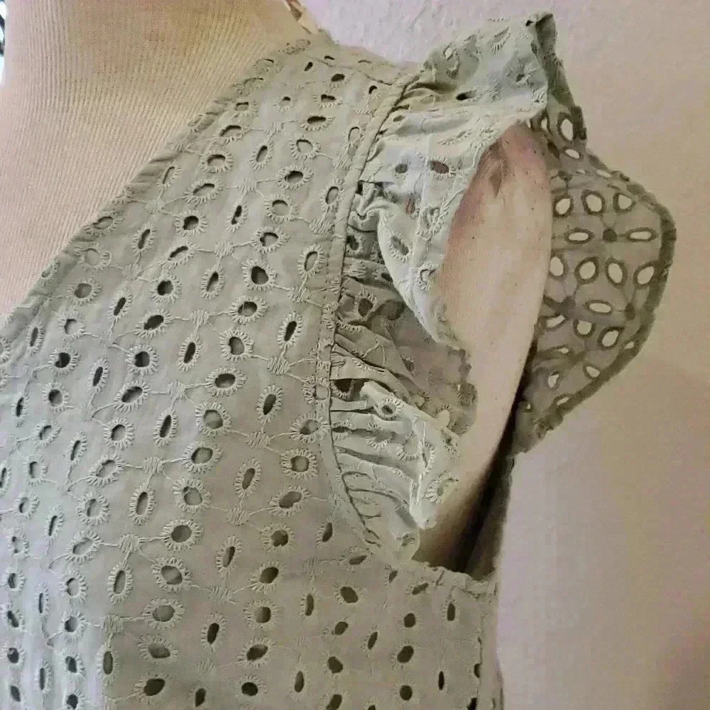 Vanilla bay eyelet green sage dress - Picture 3 of 8